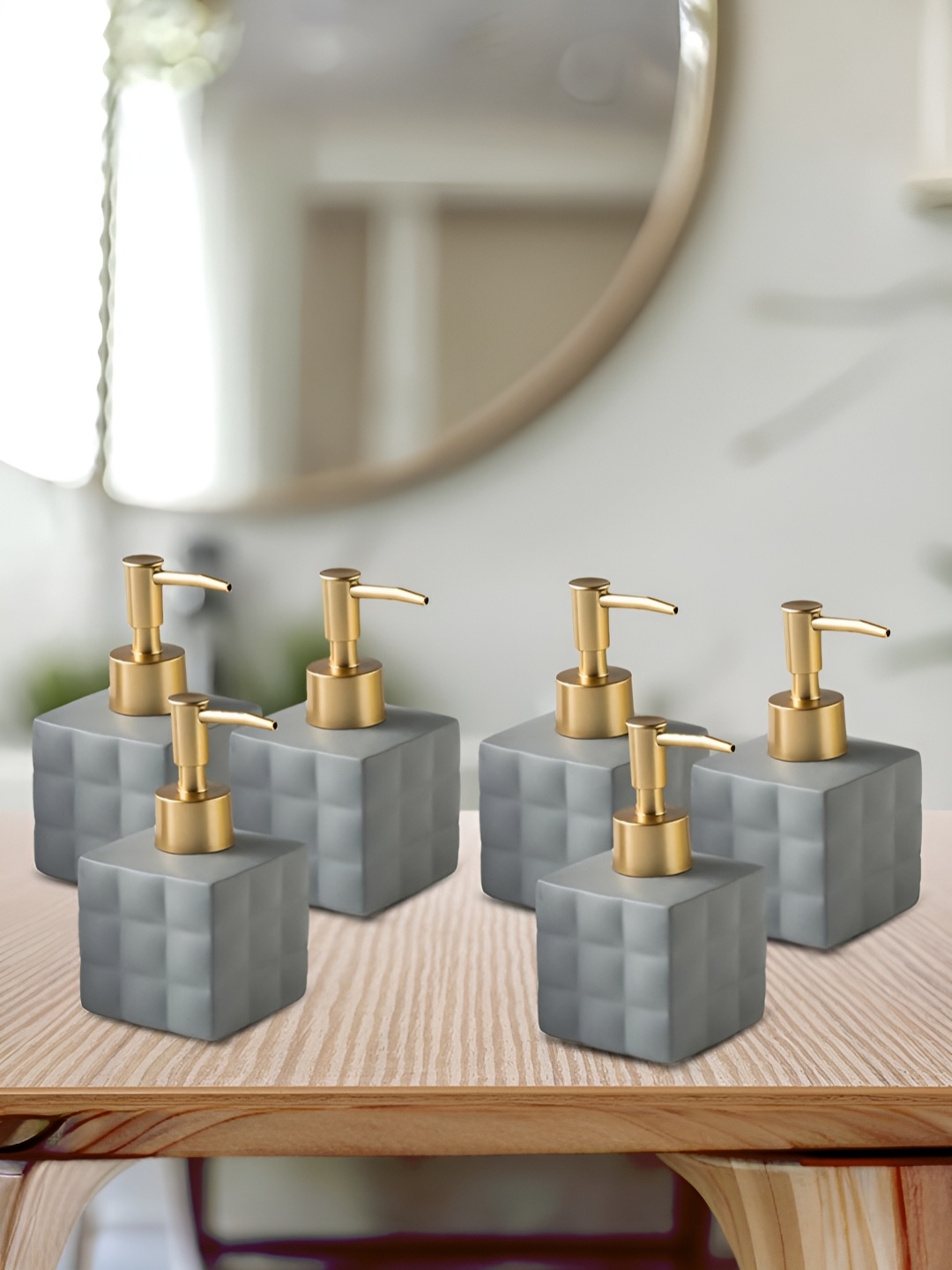 The Better Home Grey & Gold-Toned 6Pcs Textured Ceramic Glossy Soap Dispensers 200ml Each
The Better Home Grey & Gold-Toned 6Pcs Textured Ceramic Glossy Soap Dispensers 200ml Each
