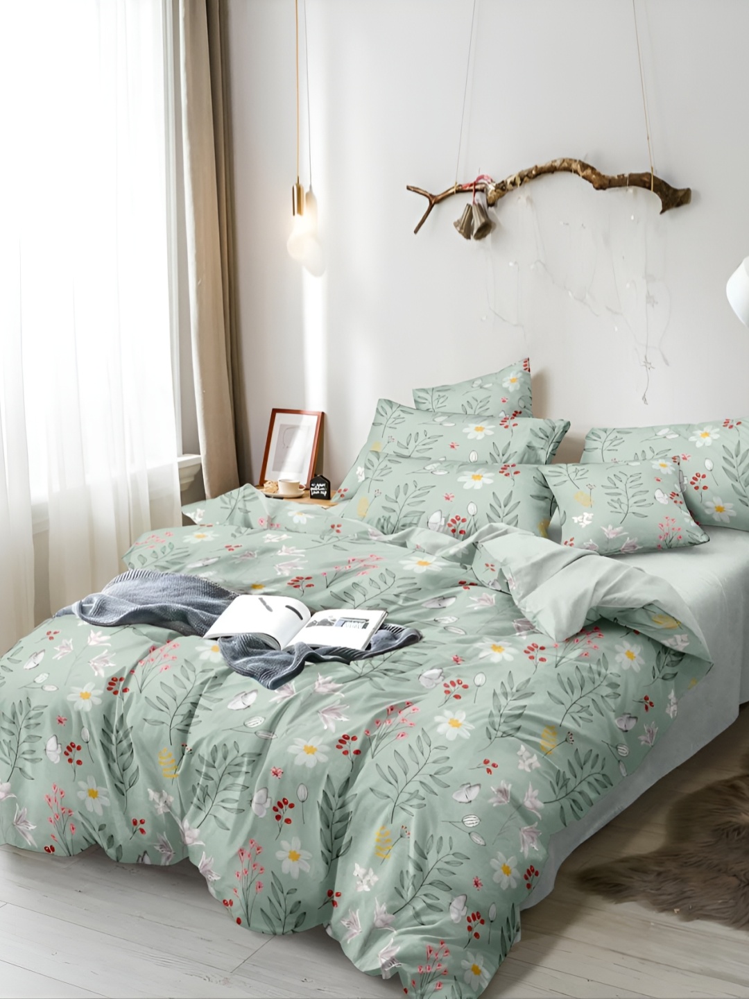 THE HOME STYLE Green Floral Printed 300 TC Cotton Queen fitted Bedsheet & 2 Pillow Covers
THE HOME STYLE Green Floral Printed 300 TC Cotton Queen fitted Bedsheet & 2 Pillow Covers