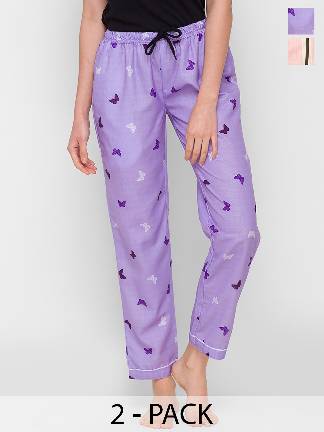 NOIRA Pack of 2 Conversational Printed Mid-Rise Pyjamas, Purple
NOIRA Pack of 2 Conversational Printed Mid-Rise Pyjamas, Purple