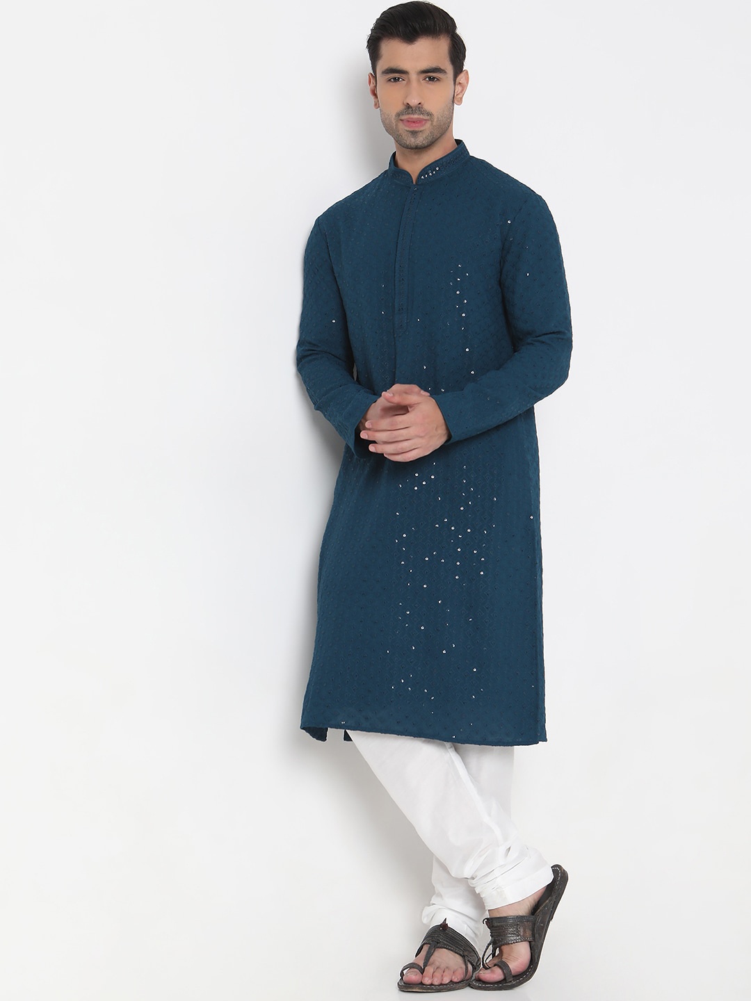 Ethnicity Ethnic Motifs Embroidered Sequinned Regular Thread Work Kurta With Churidar, Blue
Ethnicity Ethnic Motifs Embroidered Sequinned Regular Thread Work Kurta With Churidar, Blue