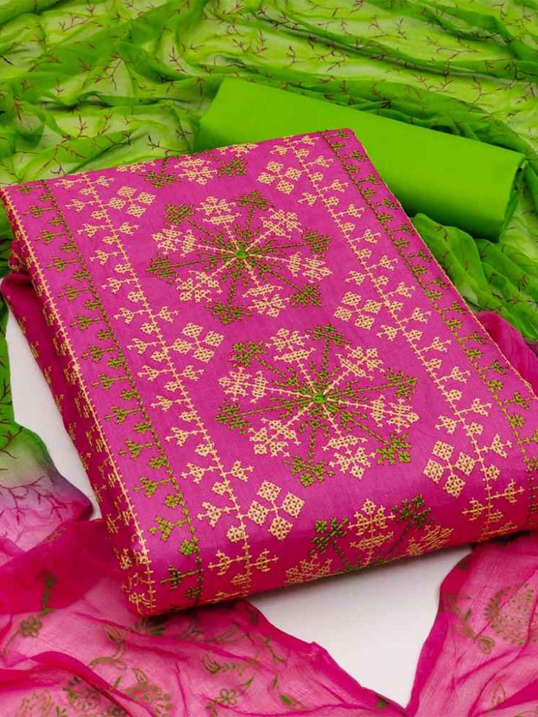 faxofab Unstitched Dress Material, Pink
faxofab Unstitched Dress Material, Pink