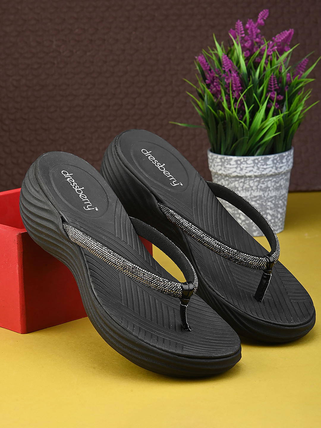 DressBerry Black Embellished Open Toe Wedges
DressBerry Black Embellished Open Toe Wedges