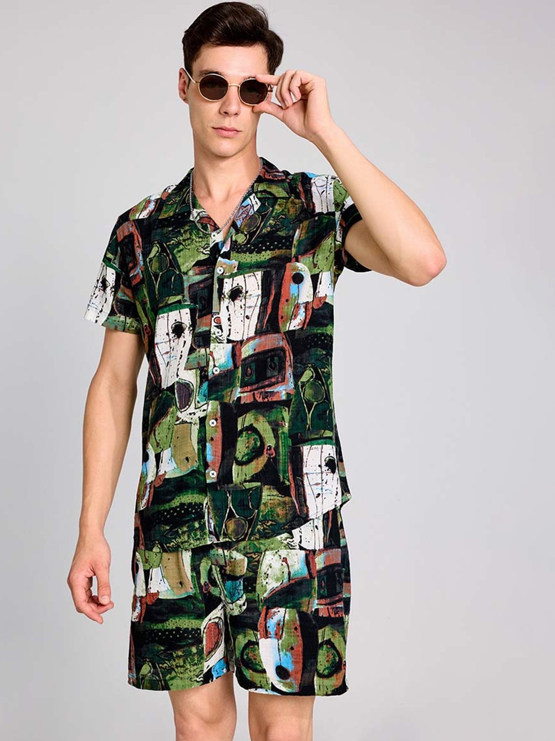 PURPLEMANGO THE FRUIT OF FASHION Printed Pure Cotton Slim Fit Shirt & Shorts Co-Ords, Olive
PURPLEMANGO THE FRUIT OF FASHION Printed Pure Cotton Slim Fit Shirt & Shorts Co-Ords, Olive