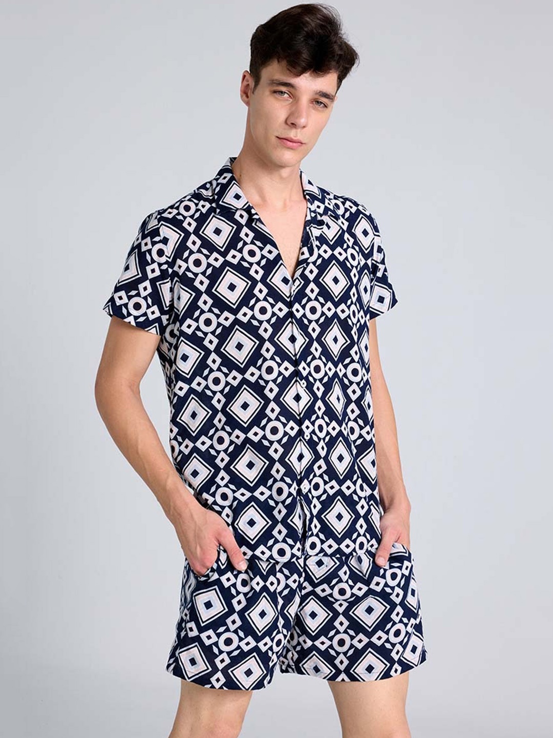 PURPLEMANGO THE FRUIT OF FASHION Printed Pure Cotton Slim Fit Shirt & Shorts Co-Ords, Blue
PURPLEMANGO THE FRUIT OF FASHION Printed Pure Cotton Slim Fit Shirt & Shorts Co-Ords, Blue