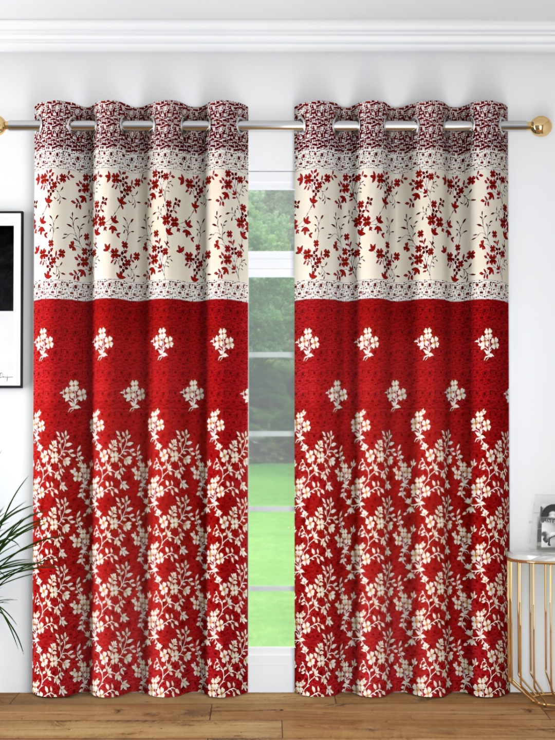 Panipat Textile Hub Maroon & Cream-Coloured 2 Pieces Floral Room Darkening Door Curtains
Panipat Textile Hub Maroon & Cream-Coloured 2 Pieces Floral Room Darkening Door Curtains