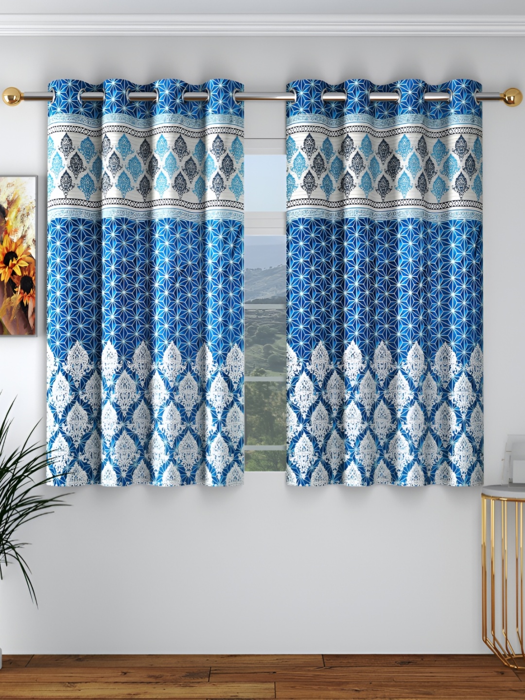 Panipat Textile Hub Blue 2 Pieces Ethnic Motifs Printed Room Darkening Window Curtains
Panipat Textile Hub Blue 2 Pieces Ethnic Motifs Printed Room Darkening Window Curtains
