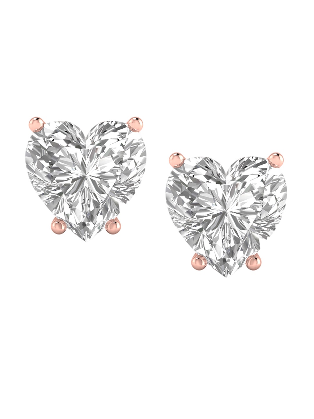 ORIONZ Rose Gold-Plated Cubic Zirconia-Studded Sterling Silver Heart Shaped Studs Earrings
ORIONZ Rose Gold-Plated Cubic Zirconia-Studded Sterling Silver Heart Shaped Studs Earrings