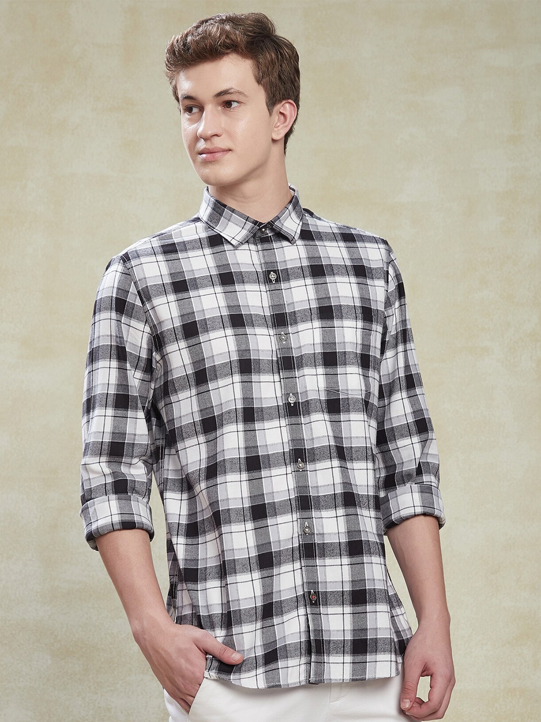 Turtle Relaxed Slim Fit Tartan Checked Spread Collar Pure Cotton Casual Shirt, White
Turtle Relaxed Slim Fit Tartan Checked Spread Collar Pure Cotton Casual Shirt, White