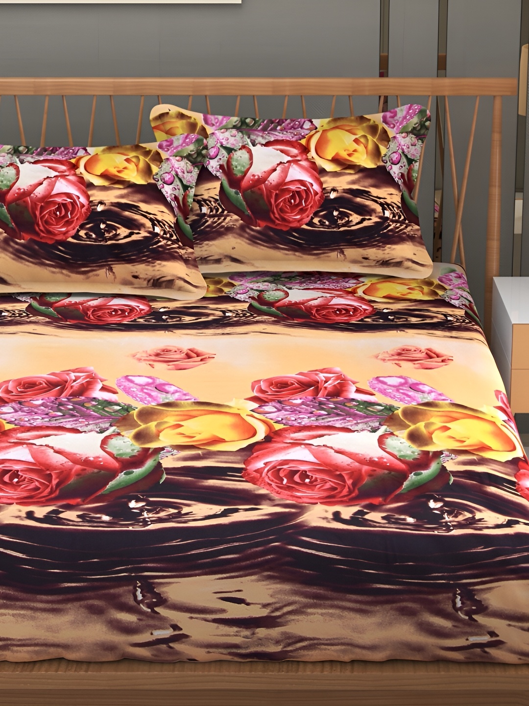 Aura Brown & Yellow Floral Printed Microfiber180 TC Queen Bedsheet with 2 Pillow Covers
Aura Brown & Yellow Floral Printed Microfiber180 TC Queen Bedsheet with 2 Pillow Covers