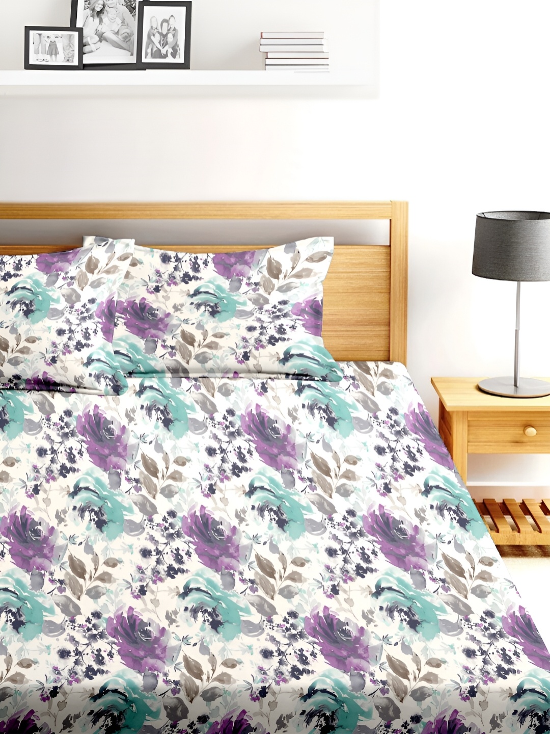 BLUE DAHLIA Purple & White Floral 250 TC Organic Cotton King Bedsheet With 2 Pillow Covers
BLUE DAHLIA Purple & White Floral 250 TC Organic Cotton King Bedsheet With 2 Pillow Covers