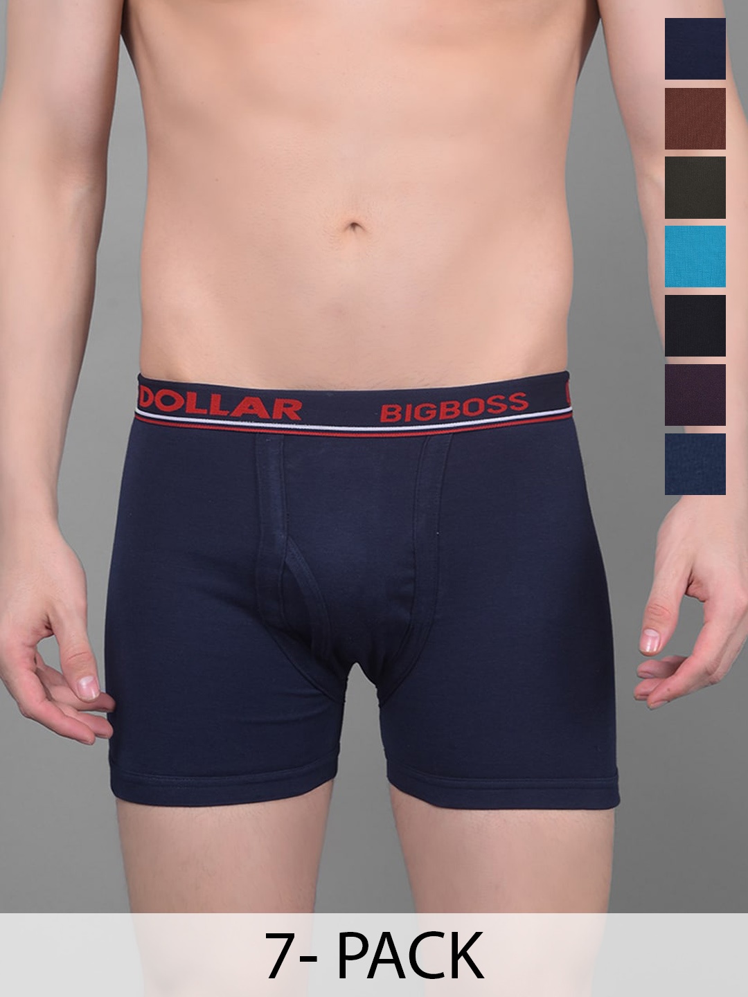 Dollar Bigboss Pack Of 7 Assorted Combed Cotton Knitted Trunks MBTR-07-RIBRSD-PO7-CO3-S24
Dollar Bigboss Pack Of 7 Assorted Combed Cotton Knitted Trunks MBTR-07-RIBRSD-PO7-CO3-S24