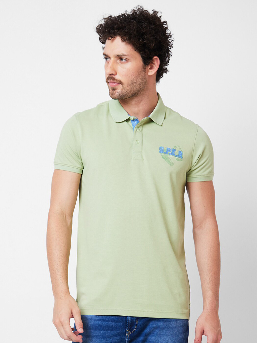 SPYKAR Polo Collar Applique Cotton Slim Fit T-shirt, Green
SPYKAR Polo Collar Applique Cotton Slim Fit T-shirt, Green