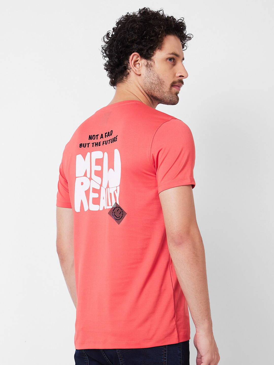 SPYKAR Typography Printed Round Neck Cotton Slim Fit T-shirt, Pink 
SPYKAR Typography Printed Round Neck Cotton Slim Fit T-shirt, Pink