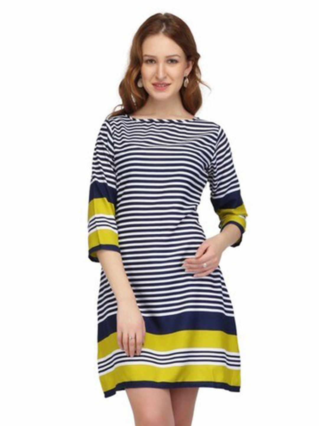 Karmic Vision Striped Crepe T-shirt Dress, Multi