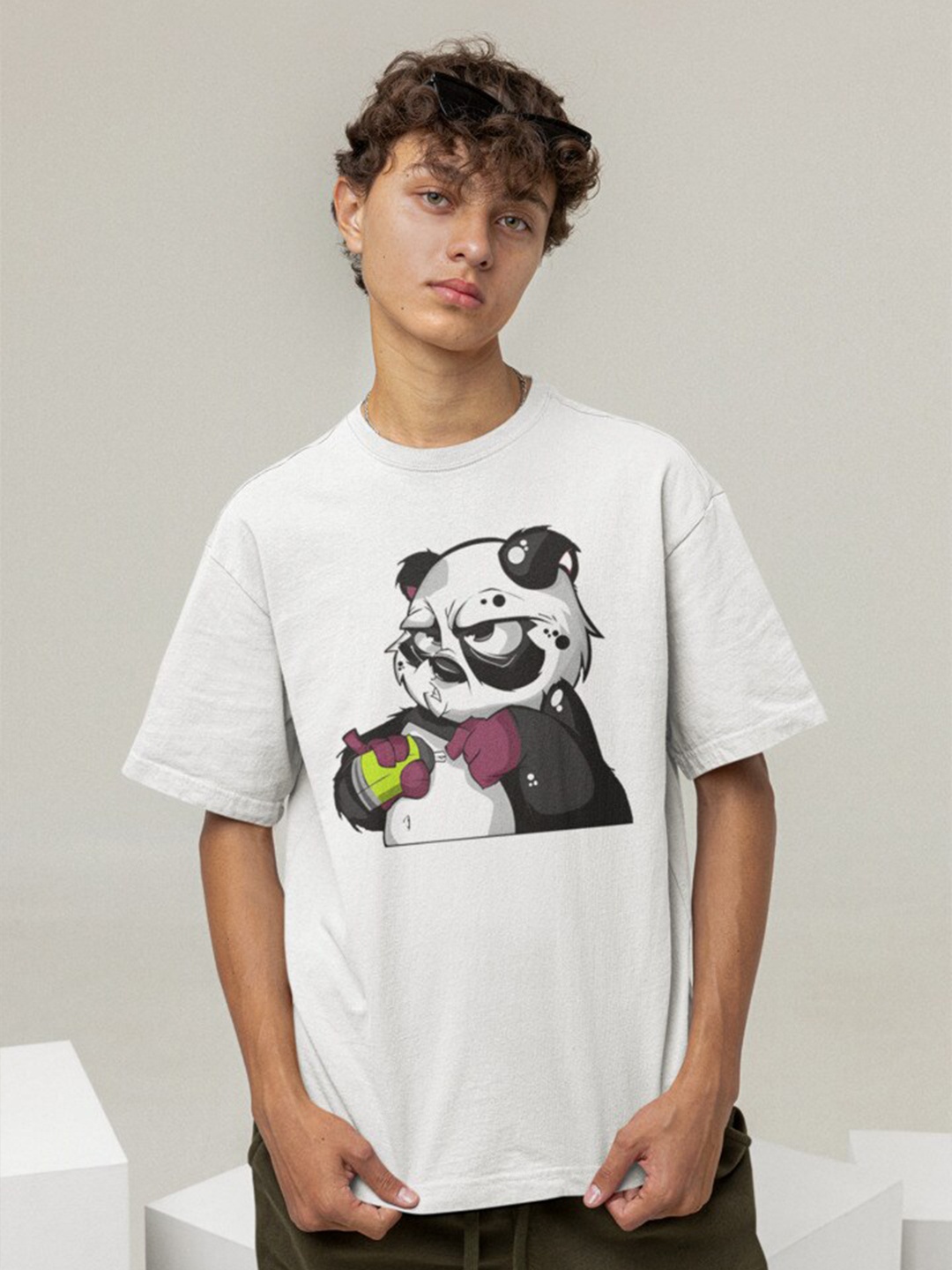 Calm Down Graphic Printed Cotton Round Neck Applique Oversized Casual T-shirt, White
Calm Down Graphic Printed Cotton Round Neck Applique Oversized Casual T-shirt, White