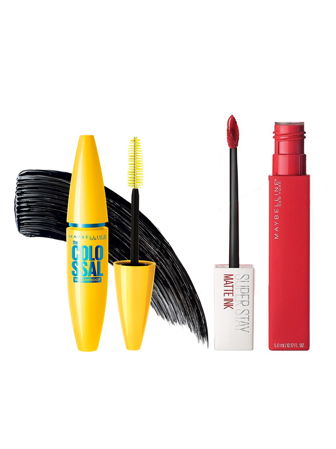 Maybelline New York SuperStay Matte Ink Liquid Lipstick & Colossal Volume Express Mascara, Red
Maybelline New York SuperStay Matte Ink Liquid Lipstick & Colossal Volume Express Mascara, Red