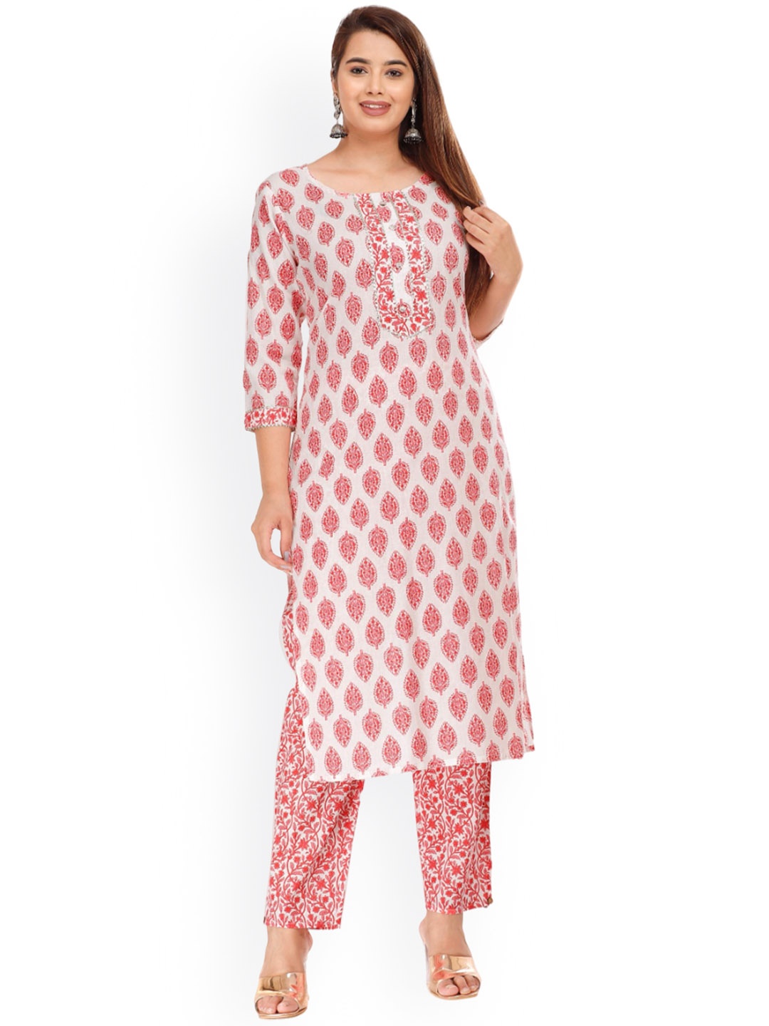 HIGHLIGHT FASHION EXPORT Floral Printed Gotta Patti Straight Kurta With Trouser, Pink
HIGHLIGHT FASHION EXPORT Floral Printed Gotta Patti Straight Kurta With Trouser, Pink