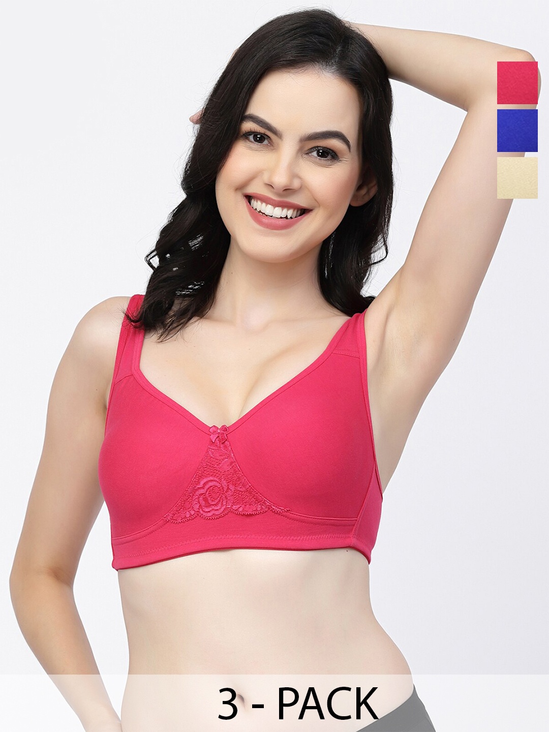 College Girl Pack Of 3 Full Coverage T-shirt Cotton Bras With All Day Comfort, Blue
College Girl Pack Of 3 Full Coverage T-shirt Cotton Bras With All Day Comfort, Blue