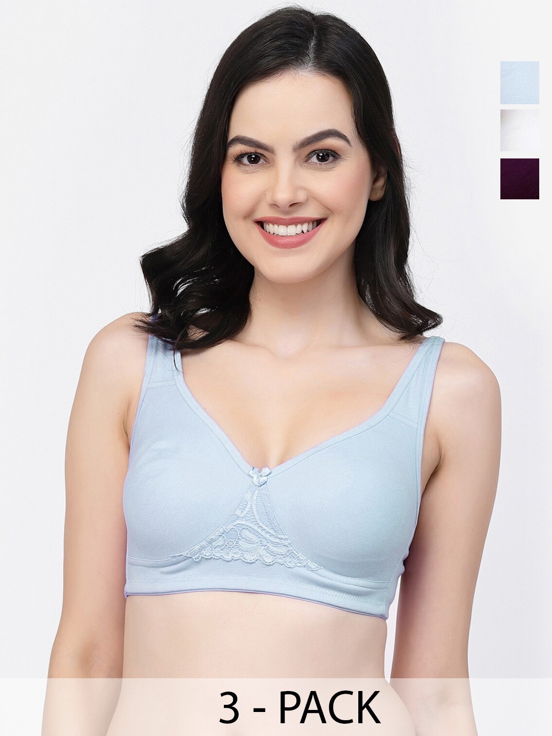 College Girl Pack Of 3 Full Coverage Lightly Padded Cotton T-shirt Bra- All Day Comfort, White
College Girl Pack Of 3 Full Coverage Lightly Padded Cotton T-shirt Bra- All Day Comfort, White