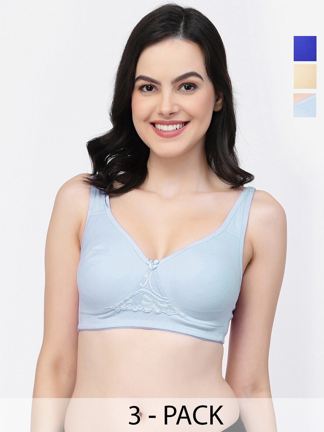 College Girl Pack Of 3 Non-Wired Lightly Padded Cotton T-shirt Bra With All Day Comfort, Beige
College Girl Pack Of 3 Non-Wired Lightly Padded Cotton T-shirt Bra With All Day Comfort, Beige