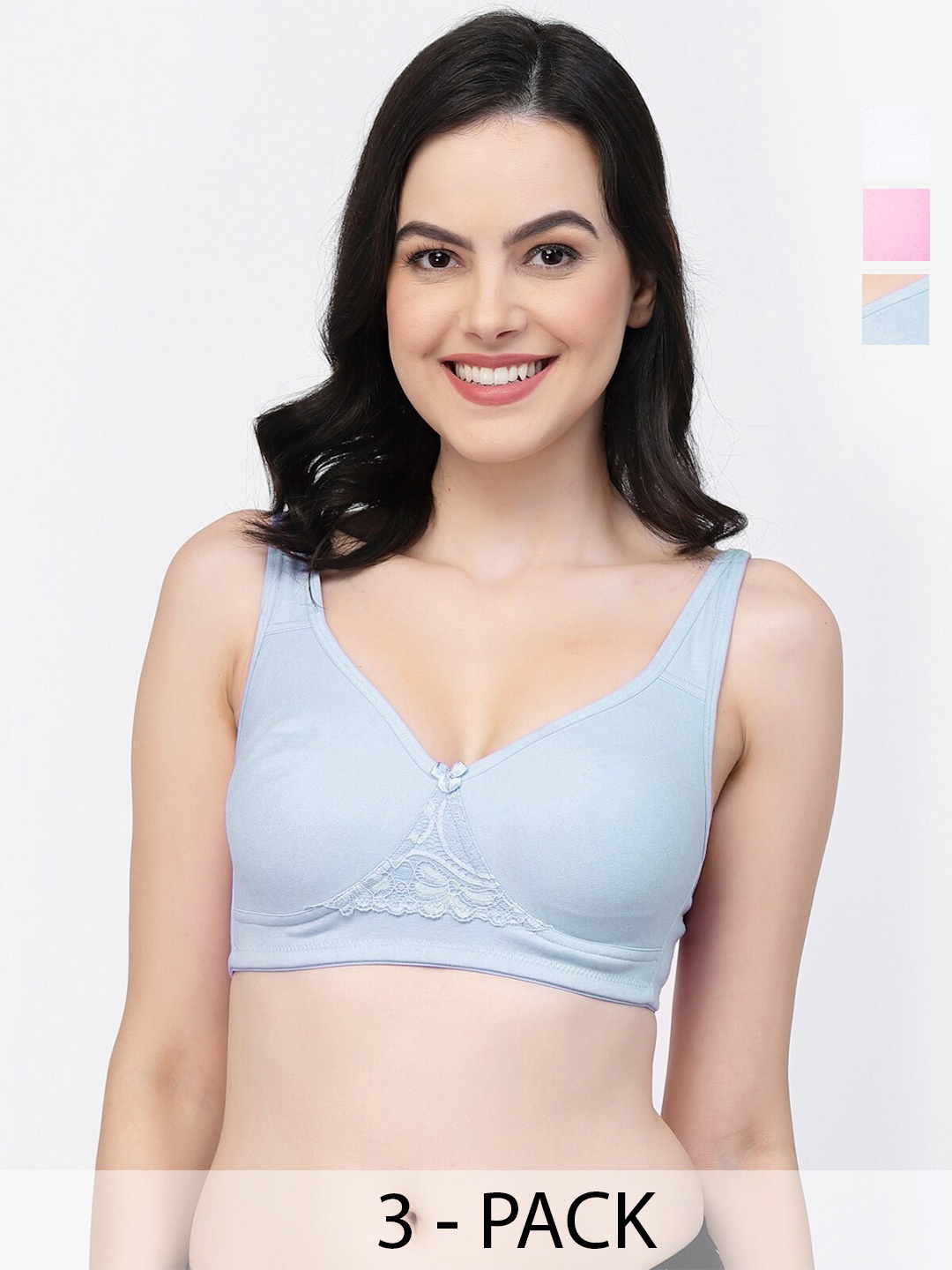 College Girl Pack of 3 Lightly Padded Cotton T Shirt Bras With All Day Comfort, Turquoise blue
College Girl Pack of 3 Lightly Padded Cotton T Shirt Bras With All Day Comfort, Turquoise blue
