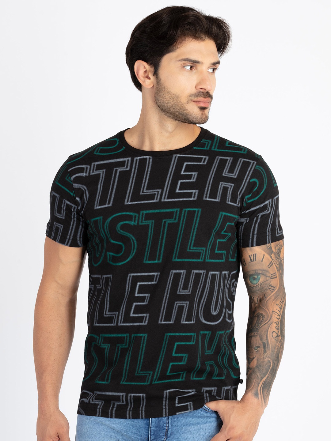 Status Quo Round Neck Short Sleeves Typographic Printed Pure Cotton Regular Fit T-shirt, Black
Status Quo Round Neck Short Sleeves Typographic Printed Pure Cotton Regular Fit T-shirt, Black