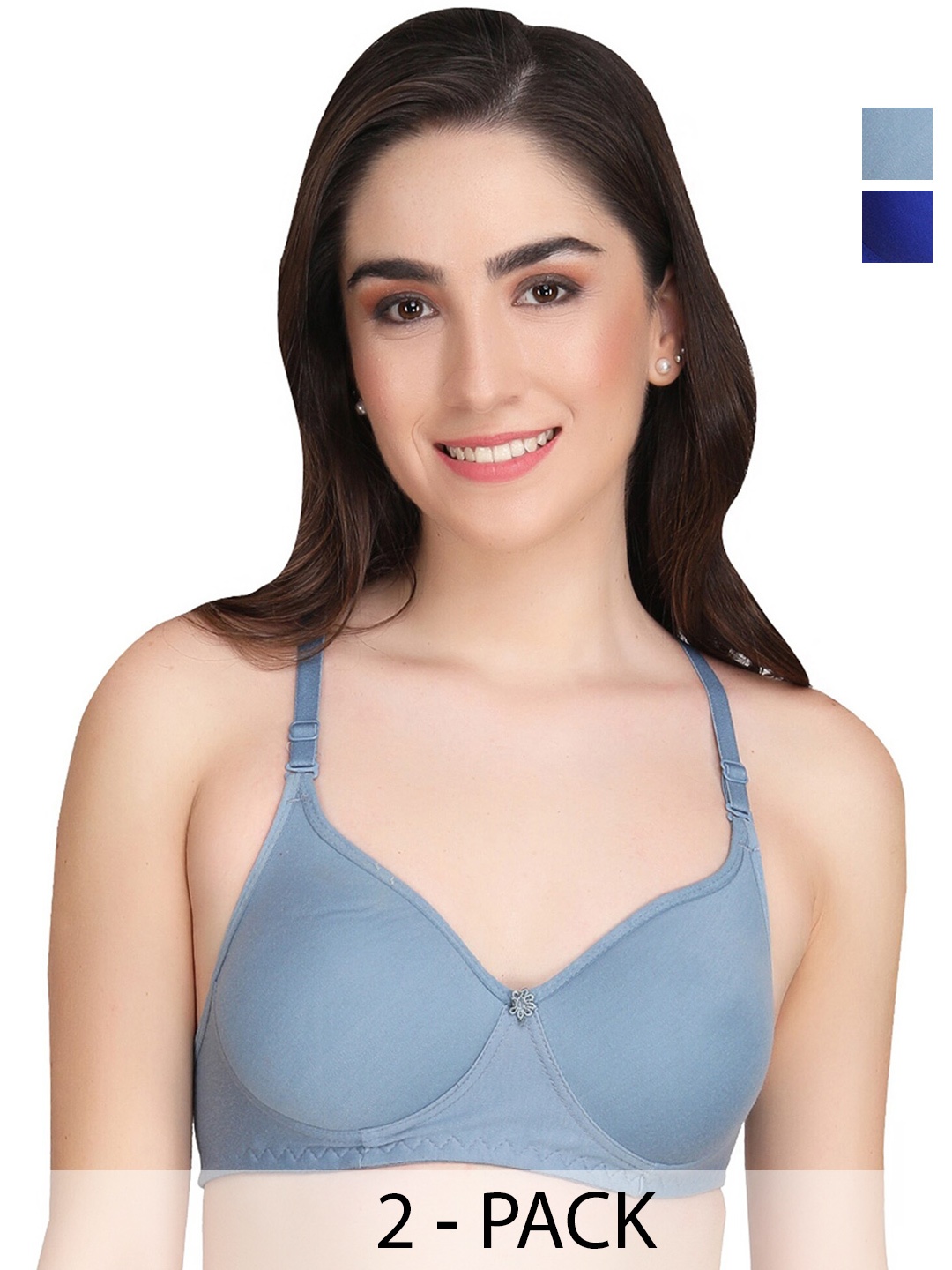 Liigne Pack Of 2 Everyday Bra Full Coverage Lightly Padded All Day Comfort, Blue
Liigne Pack Of 2 Everyday Bra Full Coverage Lightly Padded All Day Comfort, Blue