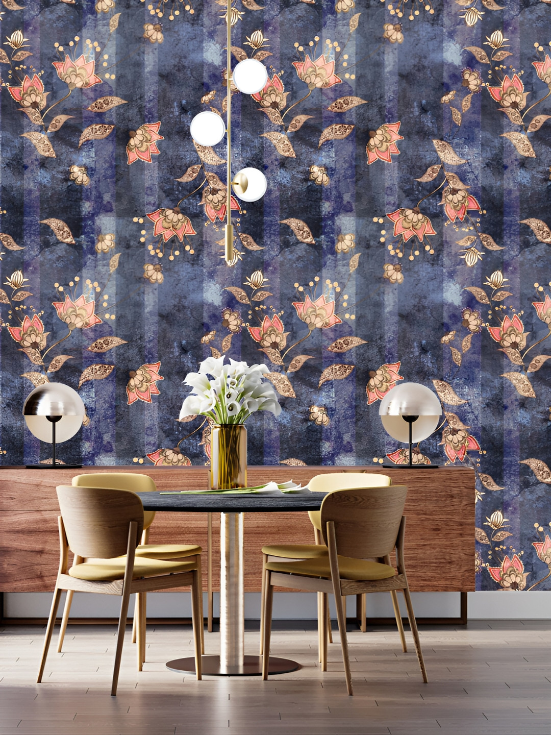 DWELLSINDIA Blue & Peach Floral in Abstract Self Adhesive Peel and Stick PVC Wallpaper, Navy blue
DWELLSINDIA Blue & Peach Floral in Abstract Self Adhesive Peel and Stick PVC Wallpaper, Navy blue