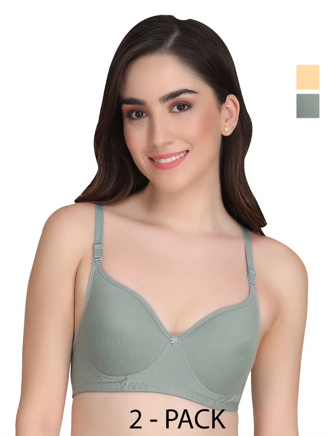 Liigne Pack Of 2 Everyday Bra Full Coverage Non Padded Non-Wired All Day Comfort, Green
Liigne Pack Of 2 Everyday Bra Full Coverage Non Padded Non-Wired All Day Comfort, Green