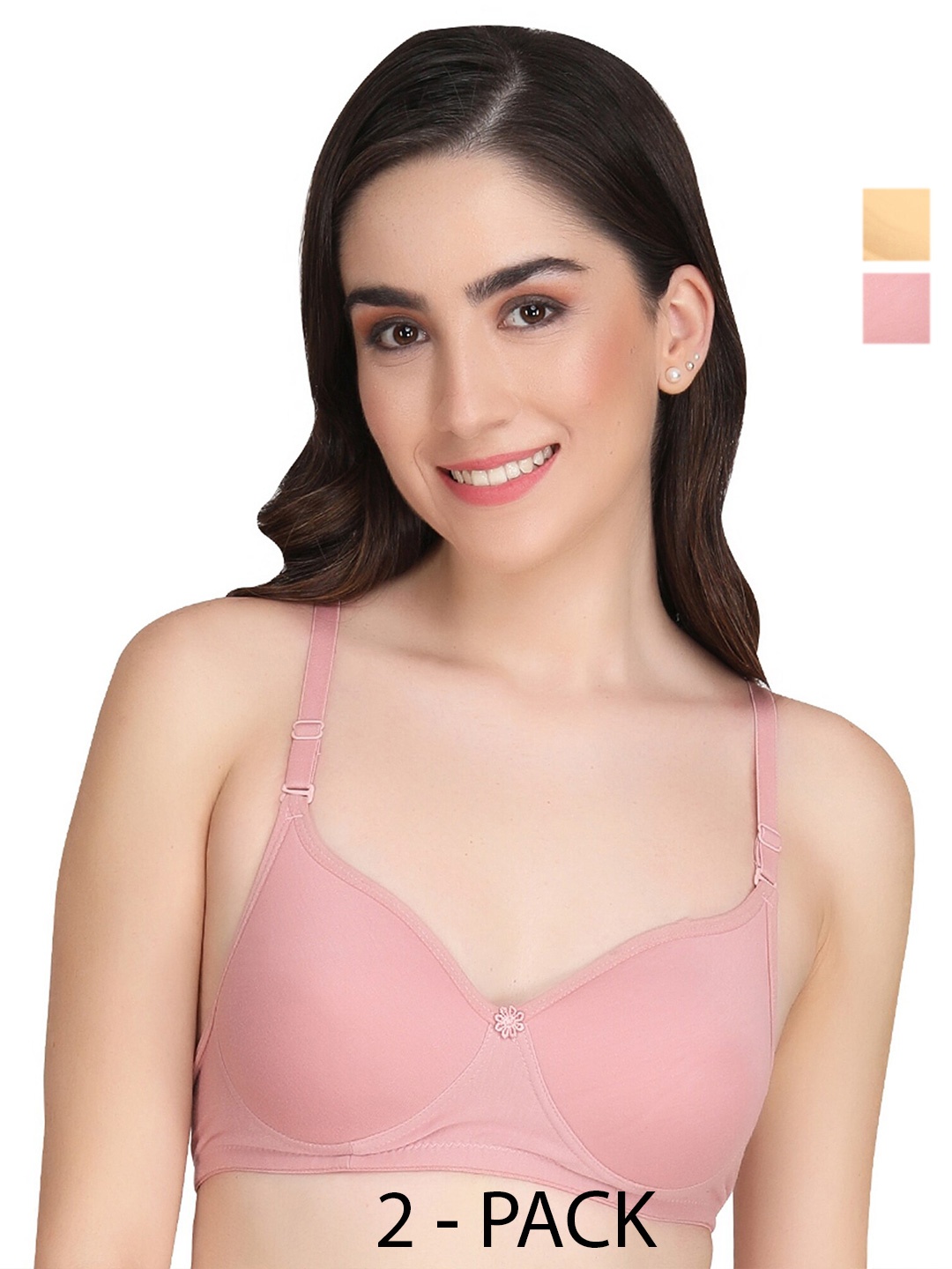 Liigne Pack Of 2 Full Coverage Non Padded Everyday Bras With All Day Comfort, Pink
Liigne Pack Of 2 Full Coverage Non Padded Everyday Bras With All Day Comfort, Pink