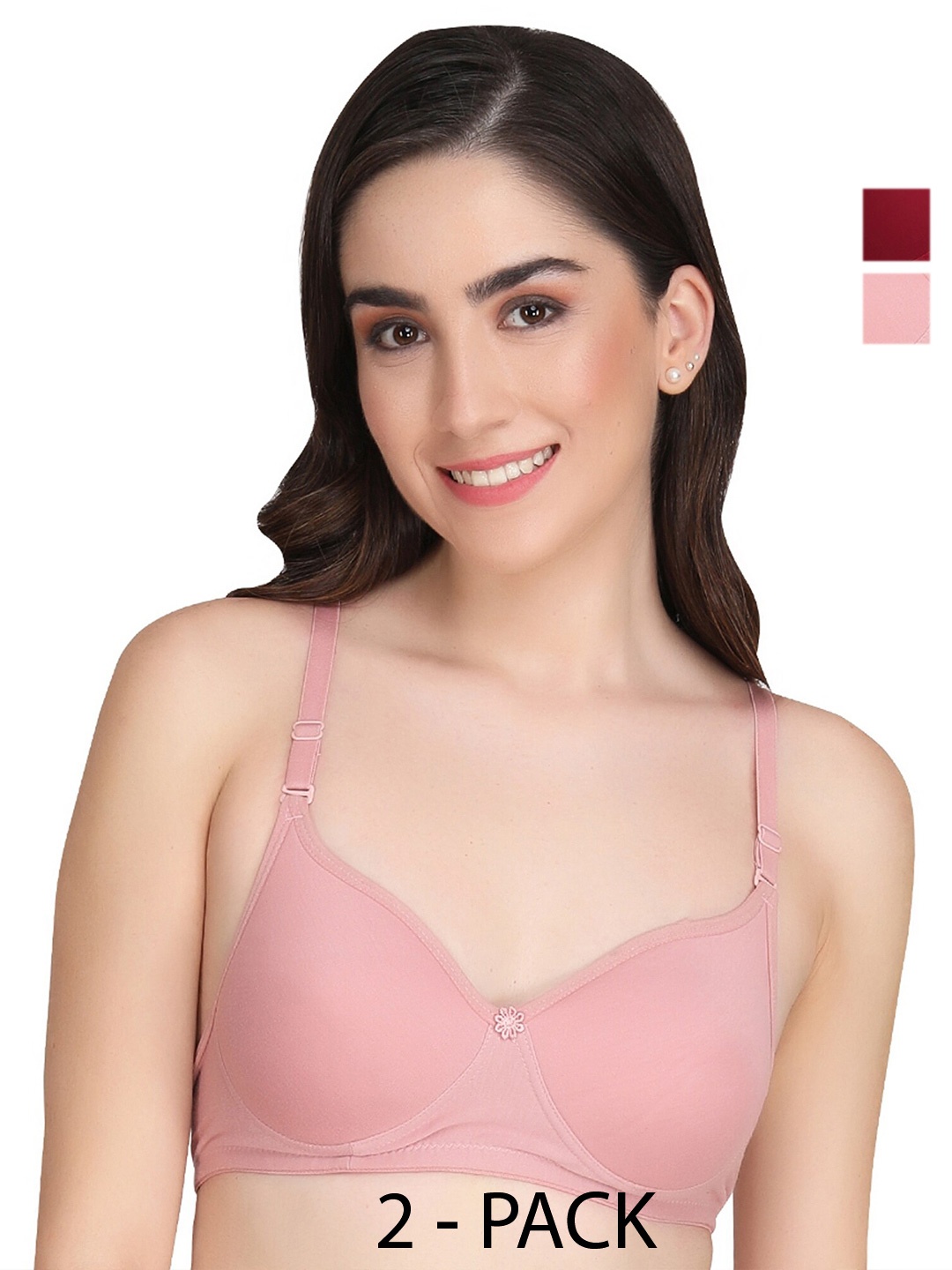 Liigne Pack Of 2 Full Coverage Non Padded Cut And Sew T-shirt Bra With All Day Comfort, Pink
Liigne Pack Of 2 Full Coverage Non Padded Cut And Sew T-shirt Bra With All Day Comfort, Pink