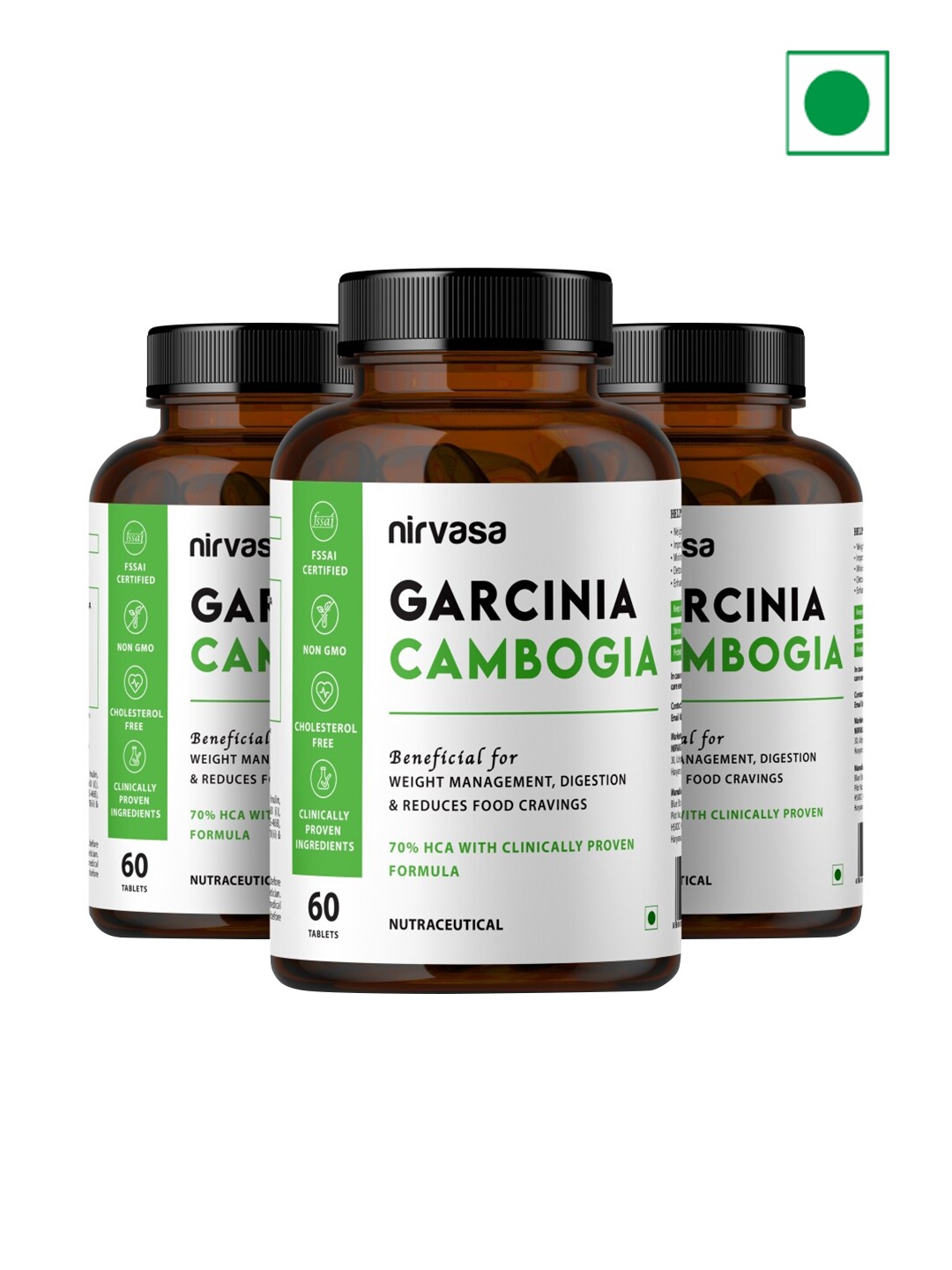 Nirvasa Set Of 3 Garcinia Cambogia Tablet For Weight Management - 60 Tablets Each, White
Nirvasa Set Of 3 Garcinia Cambogia Tablet For Weight Management - 60 Tablets Each, White