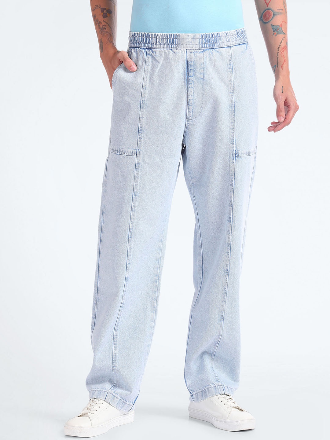 Flying Machine Men Cobain 90s Loose Fit High-Rise Heavy Fade Stretchable Jeans, Blue
Flying Machine Men Cobain 90s Loose Fit High-Rise Heavy Fade Stretchable Jeans, Blue