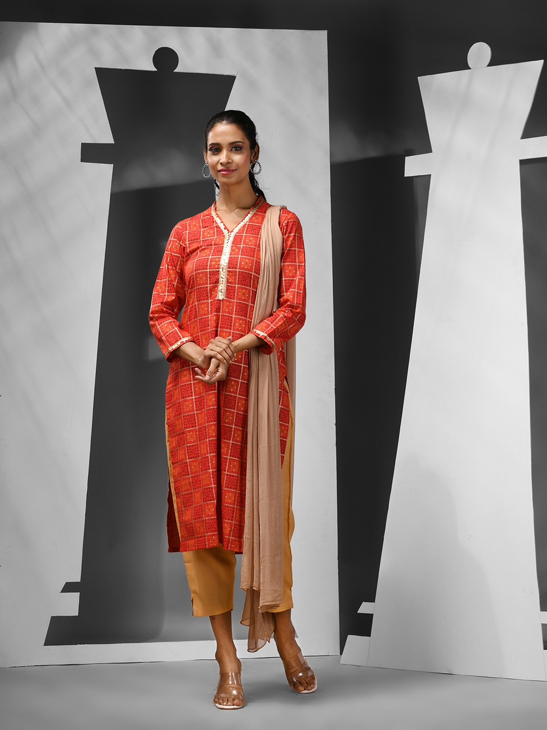 Charukriti Women Ethnic Motifs Printed Layered Gotta Patti Kurta with Trousers & With Dupatta, Red
Charukriti Women Ethnic Motifs Printed Layered Gotta Patti Kurta with Trousers & With Dupatta, Red