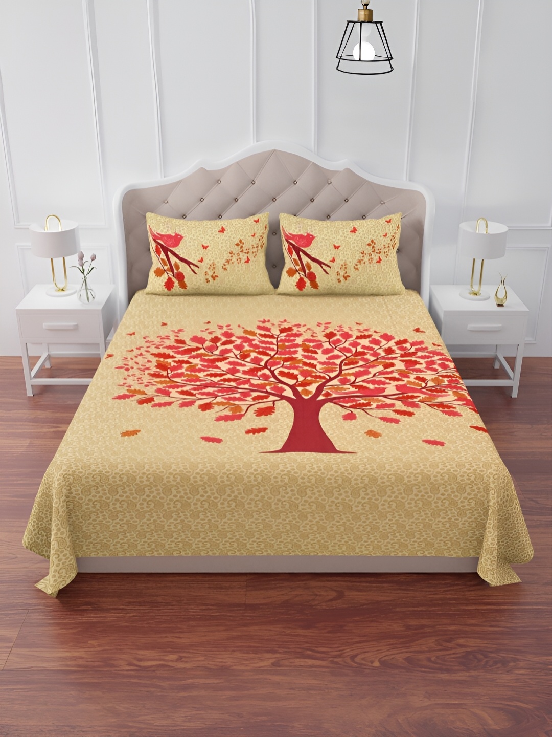 The Craft Monk Pink & Beige Printed Cotton 240 TC King Bedsheet With 2 Pillow Covers
The Craft Monk Pink & Beige Printed Cotton 240 TC King Bedsheet With 2 Pillow Covers