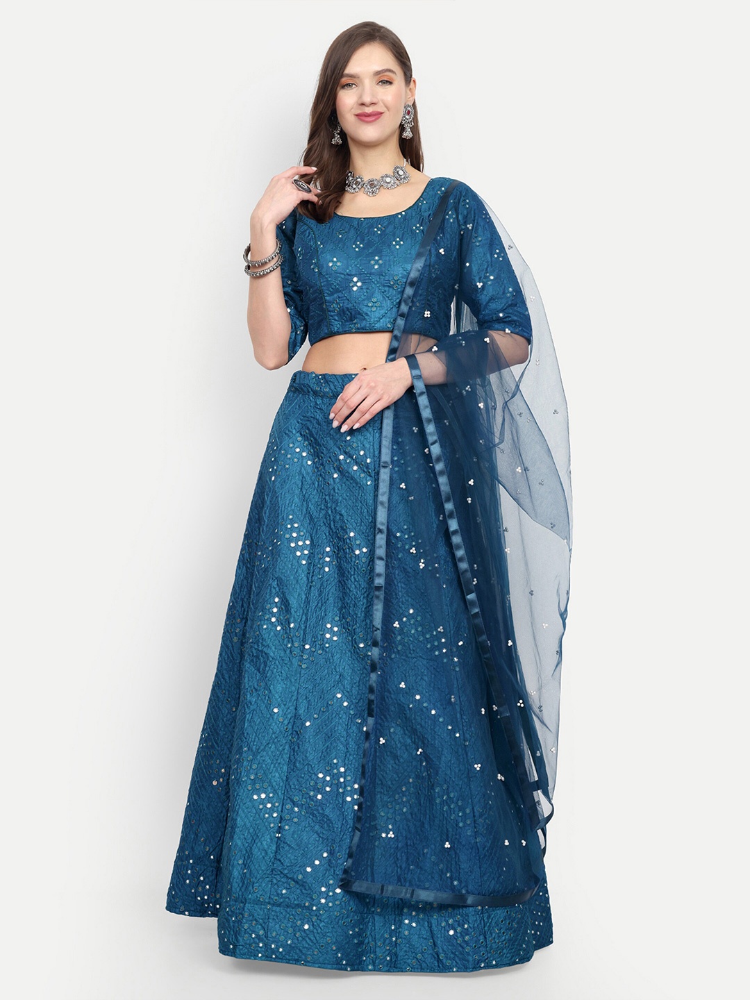 Cute fellow Embroidered Sequinned Semi-Stitched Lehenga & Unstitched Blouse With Dupatta, Blue
Cute fellow Embroidered Sequinned Semi-Stitched Lehenga & Unstitched Blouse With Dupatta, Blue