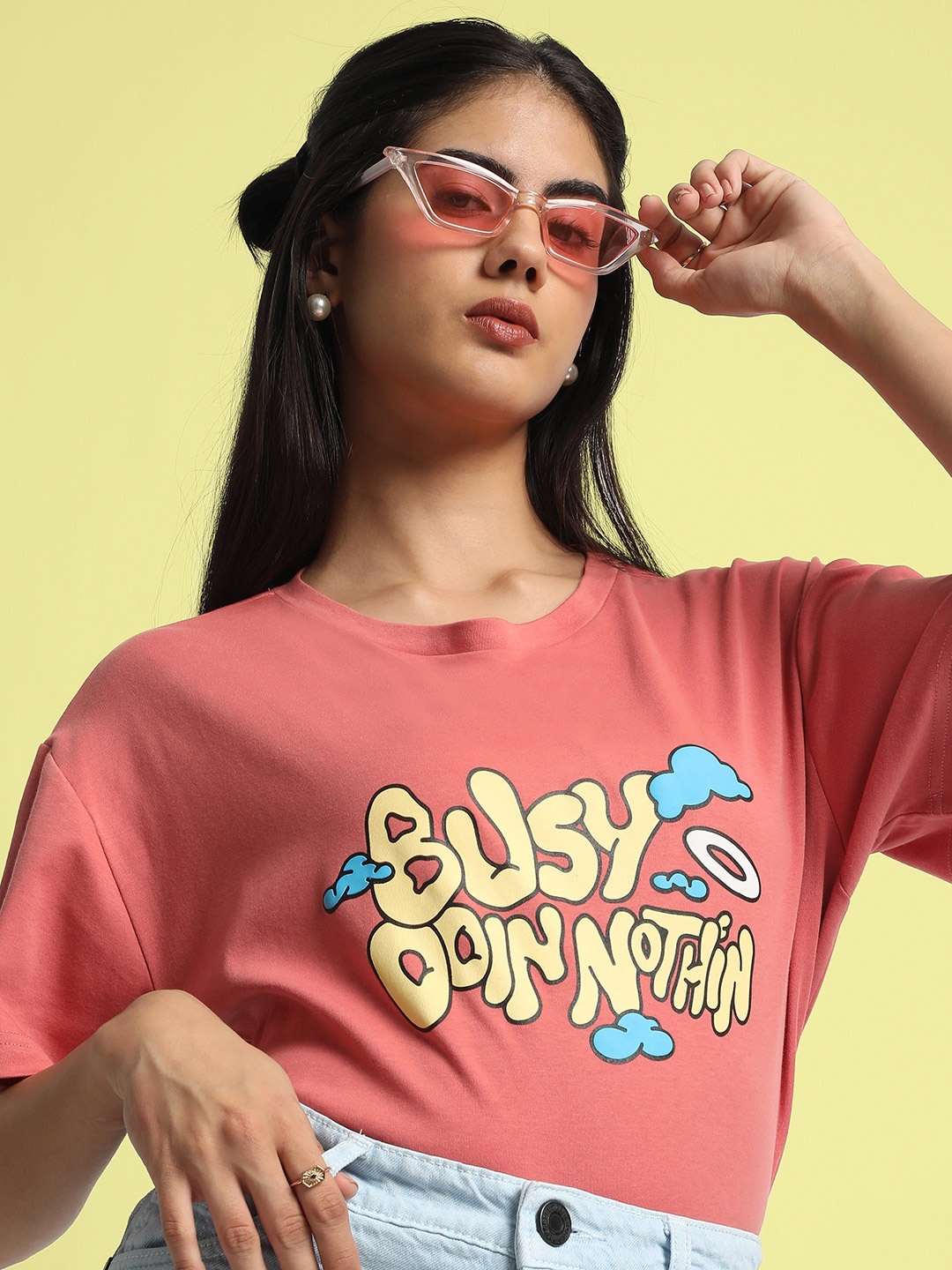 Bene Kleed Typography Printed Drop-Shoulder Sleeves Pure Cotton Oversized T-shirt, Pink
Bene Kleed Typography Printed Drop-Shoulder Sleeves Pure Cotton Oversized T-shirt, Pink