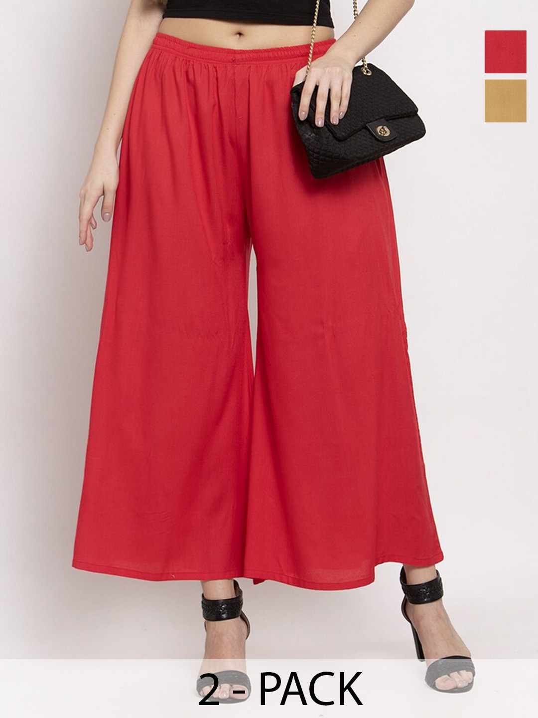 Miaz Lifestyle Women 2 Flared Palazzos, Red
Miaz Lifestyle Women 2 Flared Palazzos, Red