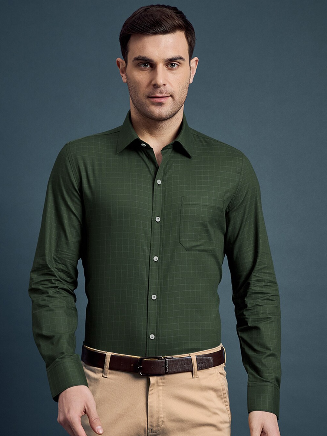 LOUIS STITCH Comfort Fit Checked Spread Collar Long Sleeves Cotton Formal Shirt, Green
LOUIS STITCH Comfort Fit Checked Spread Collar Long Sleeves Cotton Formal Shirt, Green