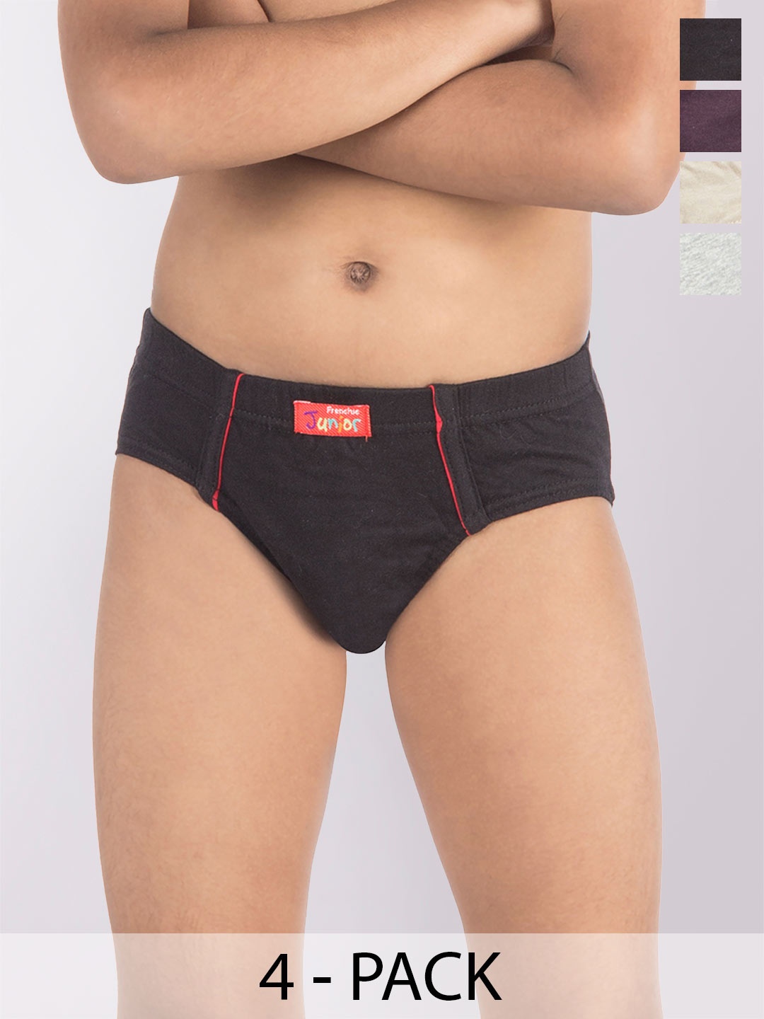 FRENCHIE Boys Pack Of 4 Blaze Assorted Pure Cotton Basic Briefs FR-BI-BF-JRBLC-2X5-75-PO4
FRENCHIE Boys Pack Of 4 Blaze Assorted Pure Cotton Basic Briefs FR-BI-BF-JRBLC-2X5-75-PO4
