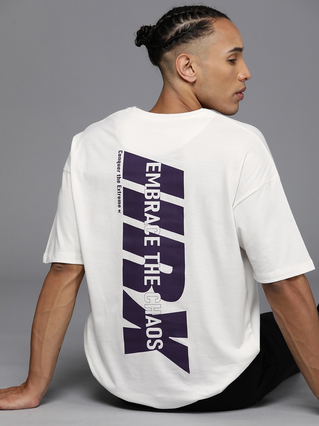 HRX by Hrithik Roshan Men Printed Oversized Drop-Shoulder Sleeves Pure Cotton T-shirt, White
HRX by Hrithik Roshan Men Printed Oversized Drop-Shoulder Sleeves Pure Cotton T-shirt, White