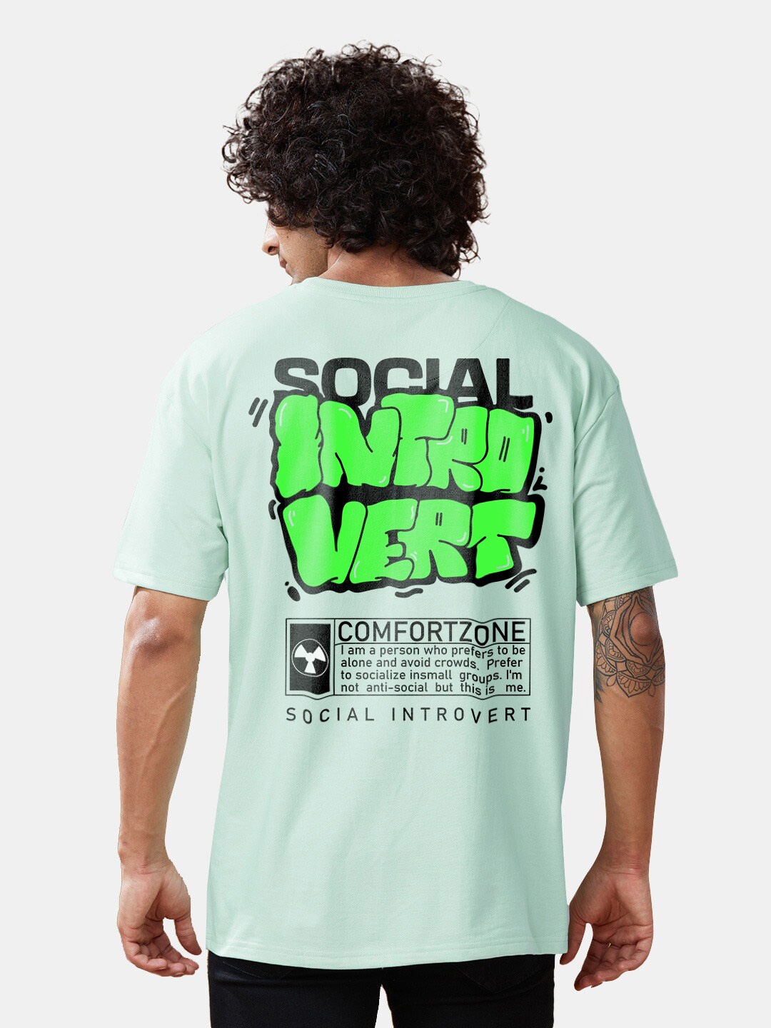 Crazymonk Social Introvert Printed Drop Shoulder Pure Cotton Oversized T-Shirt, Green
Crazymonk Social Introvert Printed Drop Shoulder Pure Cotton Oversized T-Shirt, Green