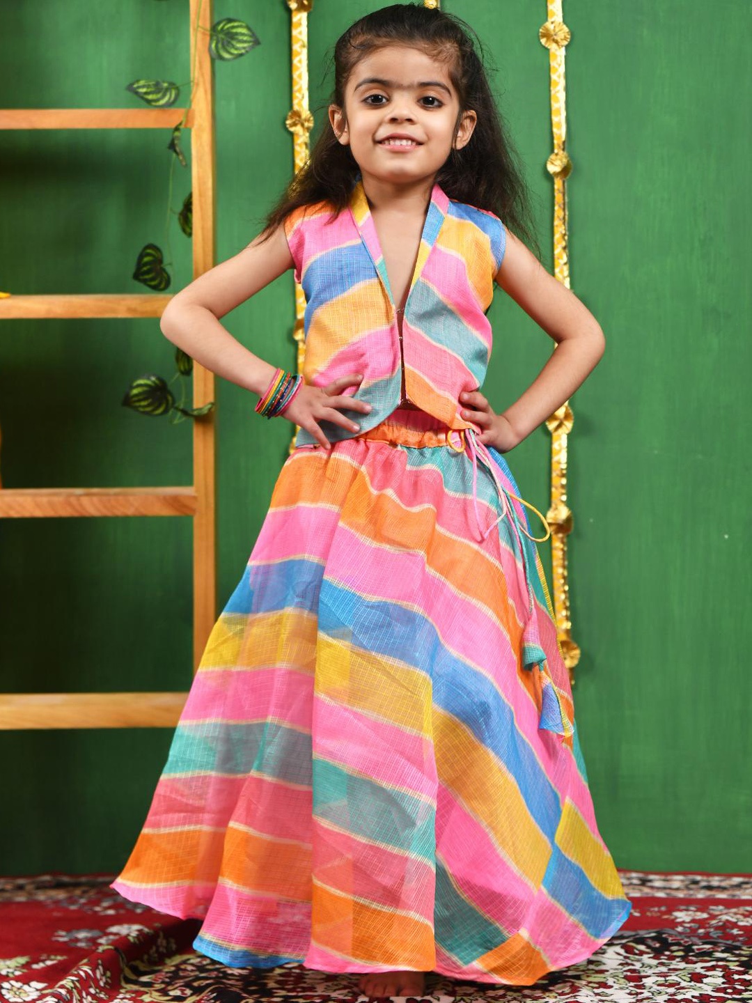 Rangpur Girls Leheriya Printed Pure Cotton Ready to Wear Lehenga & Choli, Pink
Rangpur Girls Leheriya Printed Pure Cotton Ready to Wear Lehenga & Choli, Pink