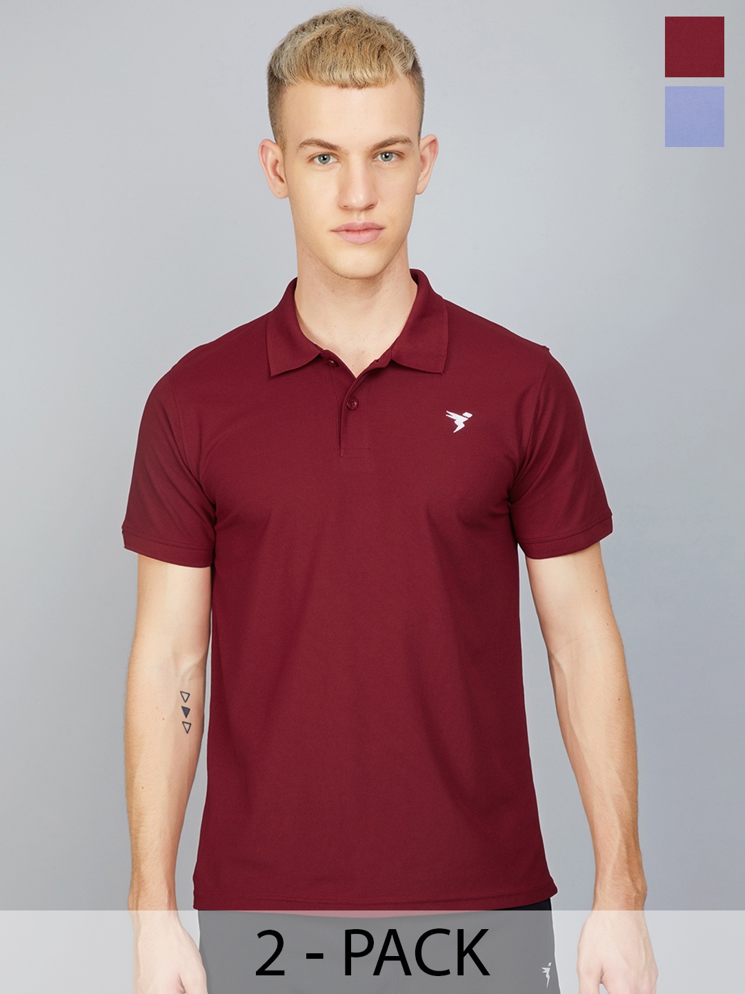 Technosport Pack of 2 Polo Collar Antimicrobial Training or Gym Slim Fit T-shirt, Maroon
Technosport Pack of 2 Polo Collar Antimicrobial Training or Gym Slim Fit T-shirt, Maroon