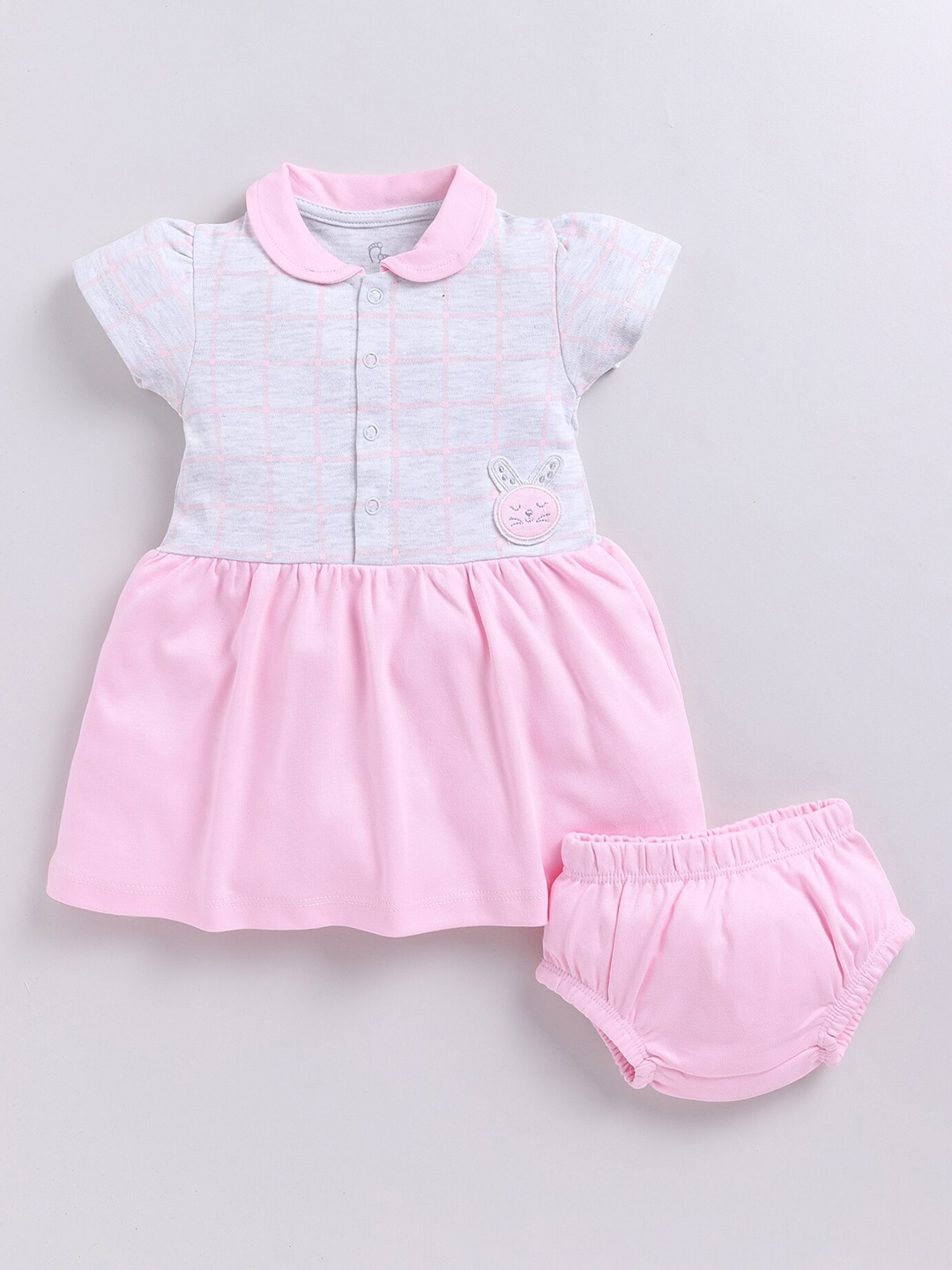 BABY GO Girls Checked Cotton Peter Pan Collar Cap Sleeves Fit & Flare Dress With Brief, Pink
BABY GO Girls Checked Cotton Peter Pan Collar Cap Sleeves Fit & Flare Dress With Brief, Pink