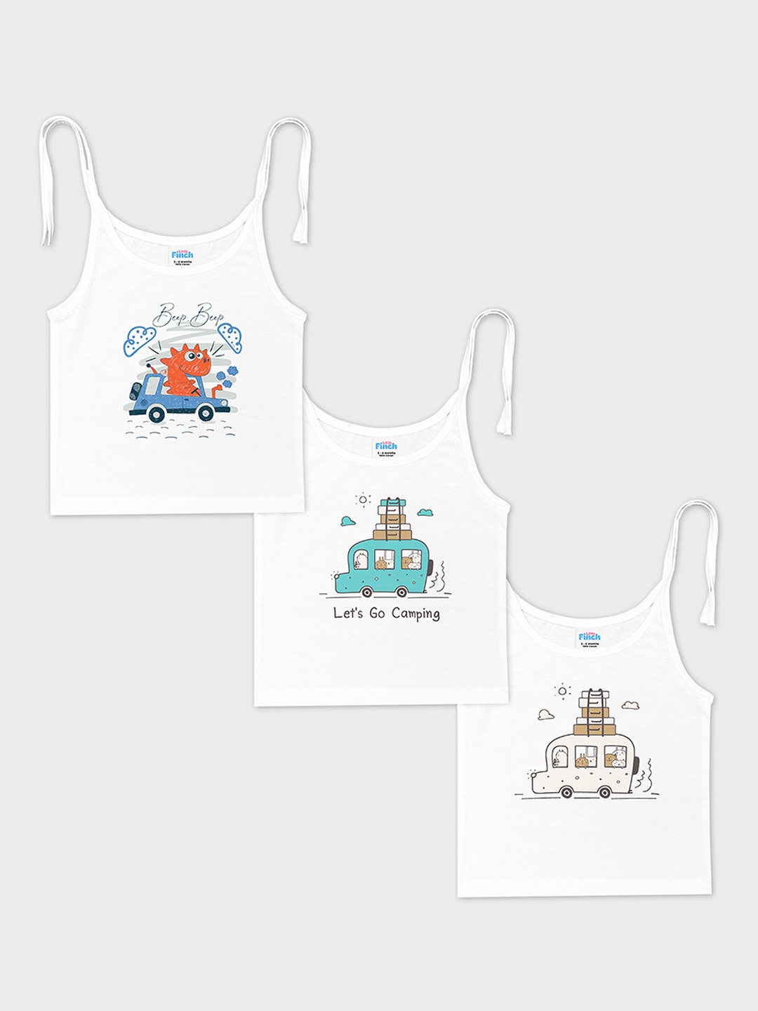 BAESD Infant Boys Pack Of 3 Pure Cotton Sleeveless Jablas LF0050 Vehichle Boys print, White
BAESD Infant Boys Pack Of 3 Pure Cotton Sleeveless Jablas LF0050 Vehichle Boys print, White