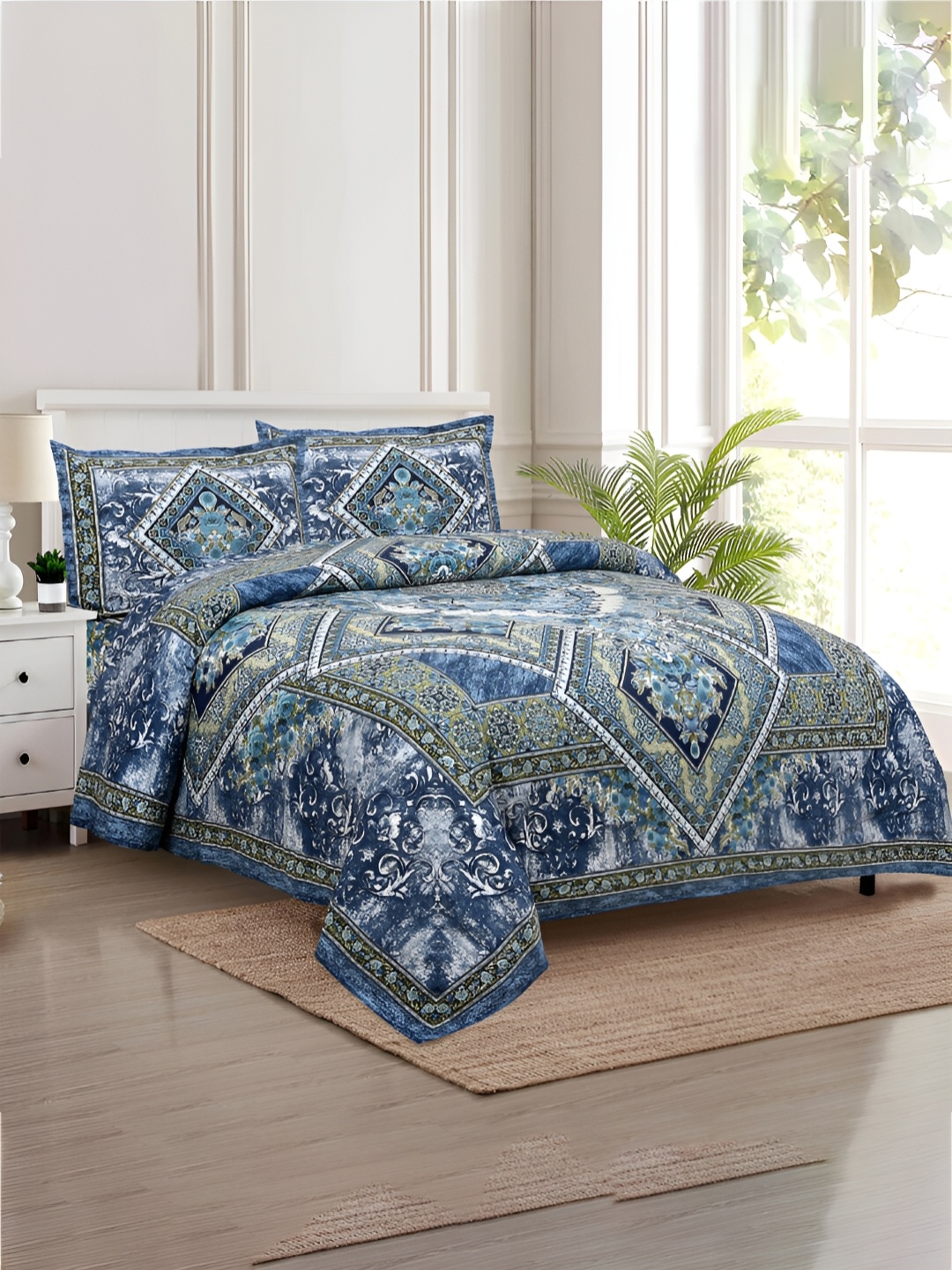 Kuber Industries Blue & White Ethnicotifs Cotton 160 TC King Bedsheet with 2 Pillow Covers
Kuber Industries Blue & White Ethnicotifs Cotton 160 TC King Bedsheet with 2 Pillow Covers