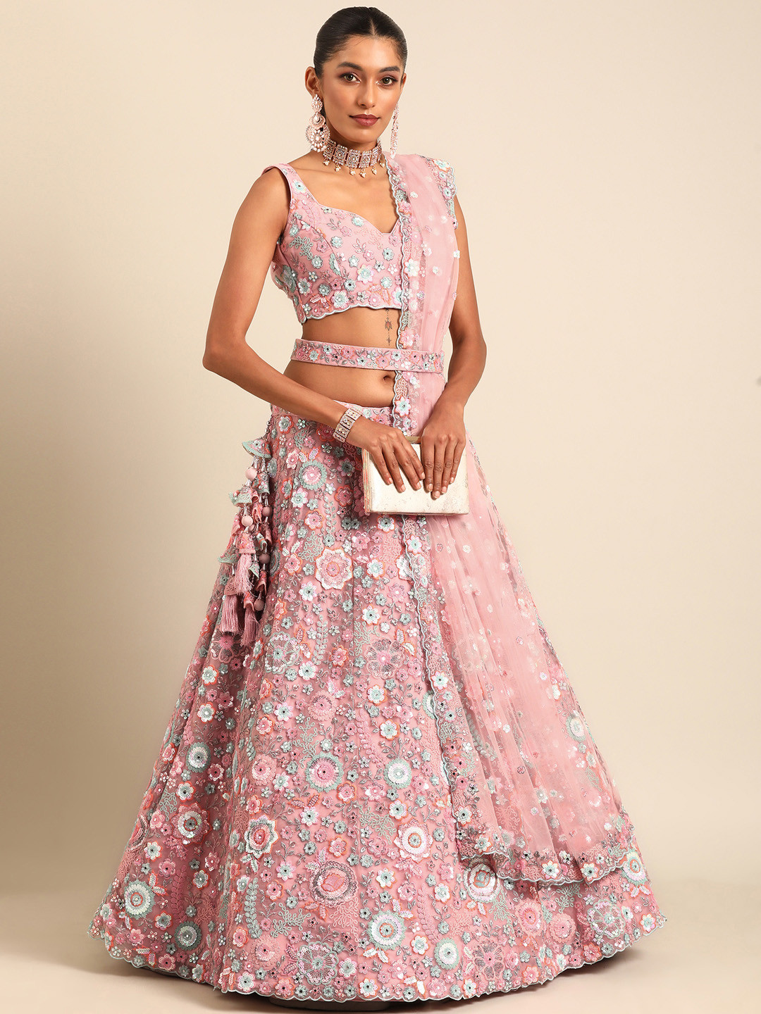panchhi Embroidered Sequinned Semi-Stitched Lehenga & Unstitched Blouse With Dupatta, Pink
panchhi Embroidered Sequinned Semi-Stitched Lehenga & Unstitched Blouse With Dupatta, Pink