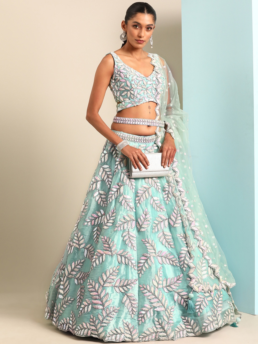 panchhi Embroidered Sequinned Semi-Stitched Lehenga & Unstitched Blouse With Dupatta, Turquoise blue
panchhi Embroidered Sequinned Semi-Stitched Lehenga & Unstitched Blouse With Dupatta, Turquoise blue