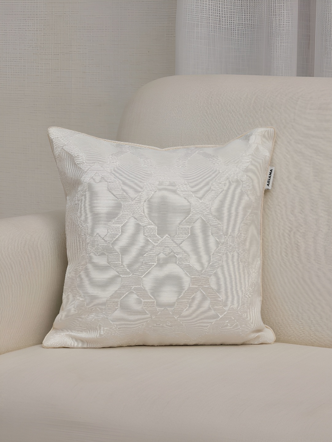 Ariana White Geometric Square Cushion Covers